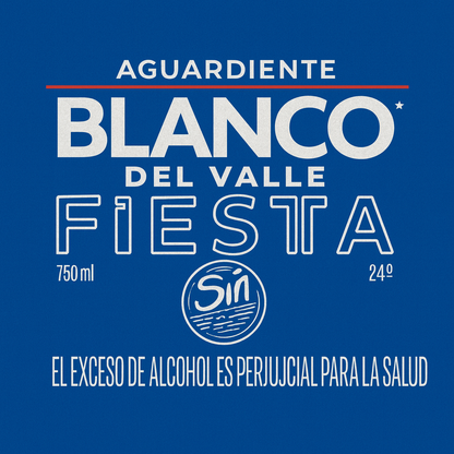 AGUARDIENTE BLANCO DEL VALLE FIESTA ( tapa azul )
