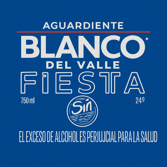 AGUARDIENTE BLANCO DEL VALLE FIESTA ( tapa azul )